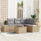 Tuinbankenset poly rattan beige lichtgrijs