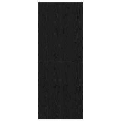 Kasten 2 Stuks Zwart Eiken 69,5X34X180 Cm Bewerkt Hout