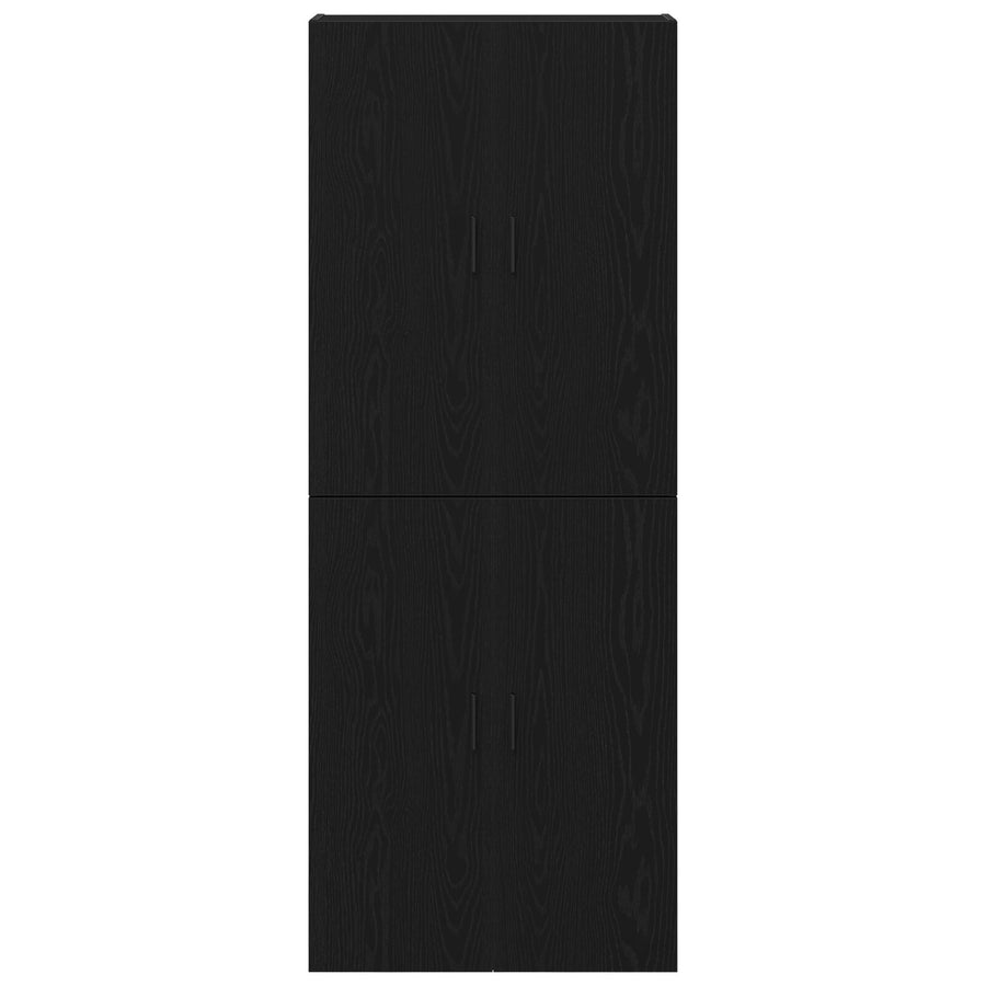 Kasten 2 Stuks Zwart Eiken 69,5X34X180 Cm Bewerkt Hout