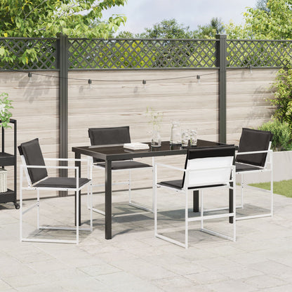 5-Delige Tuin Eetset Met Kussen Wit Textilene En Staal