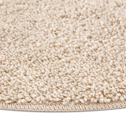 Shaggy Vloerkleed Met Latex Rug Ø120 Cm Crème Ø 120 cm