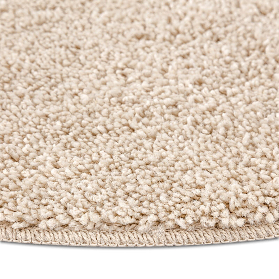 Shaggy Vloerkleed Met Latex Rug Ø120 Cm Crème Ø 120 cm