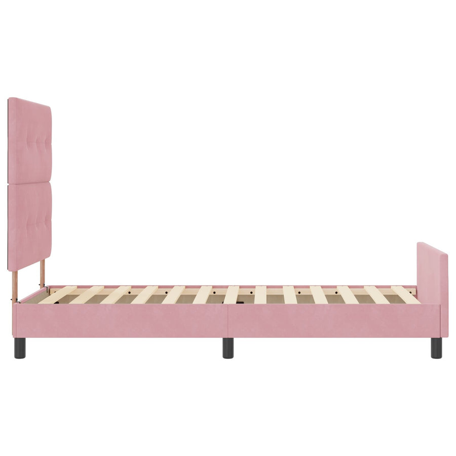 Bedframe Roze 100X200 Cm Fluweel Crème