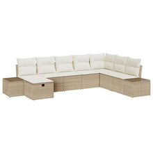 8-Delige Tuin Sofa Set Met Kussens Beige Poly Rattan
