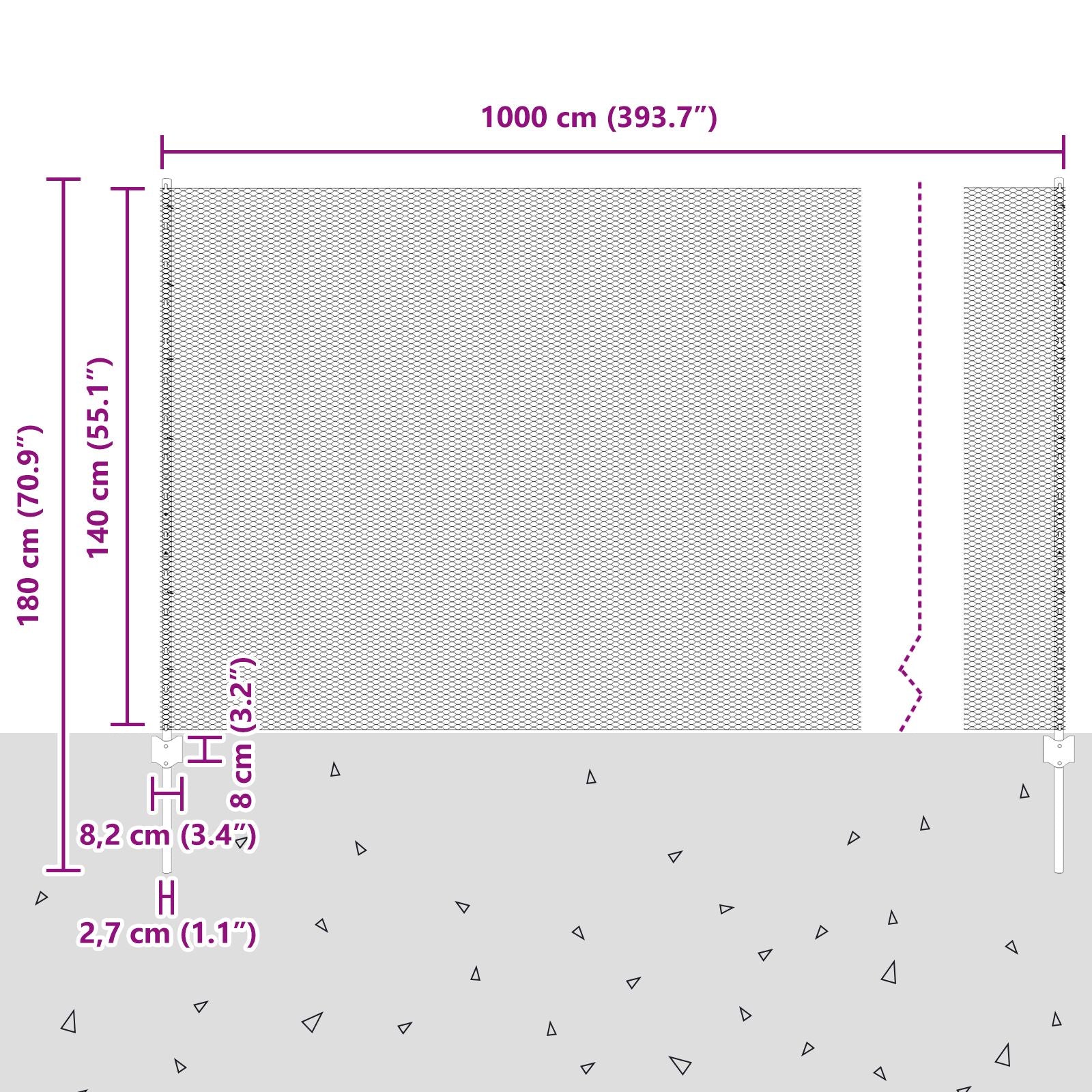 Hekpalen 5 Stuks U-Kanaal Groen 140 Cm Staal,  Hexagonaal Hek Groen 1,4X10 M Staal