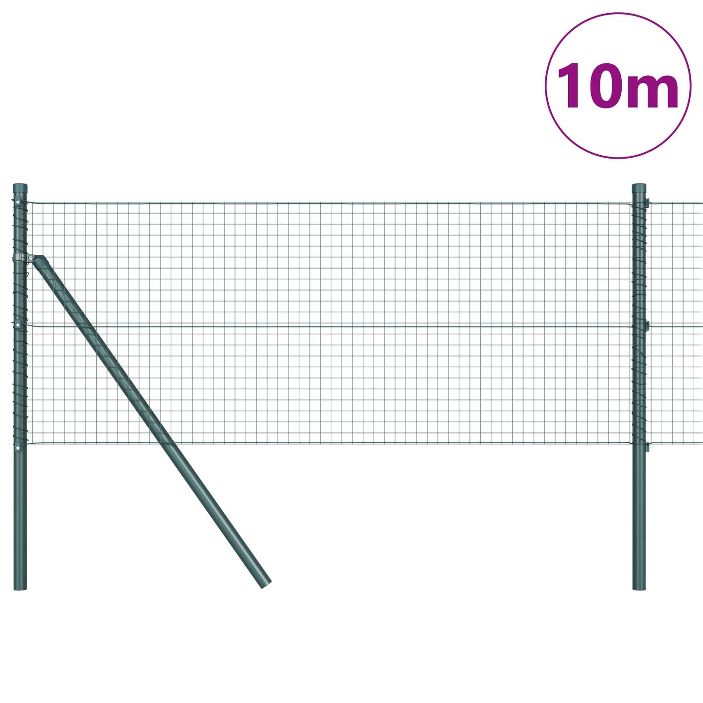 Gelast Draadhek Met 7 Posts Groen 0,8X10 M Staal Gegalvaniseerd Staal