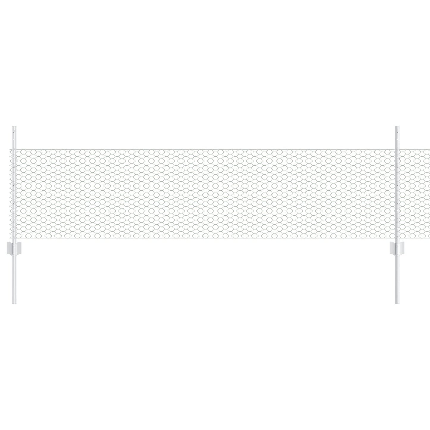 Hekpalen 11 St U-Channel 60 Cm Verzinkt Staal,  Hexagon Hek 0.5X100 M Verzinkt Staal