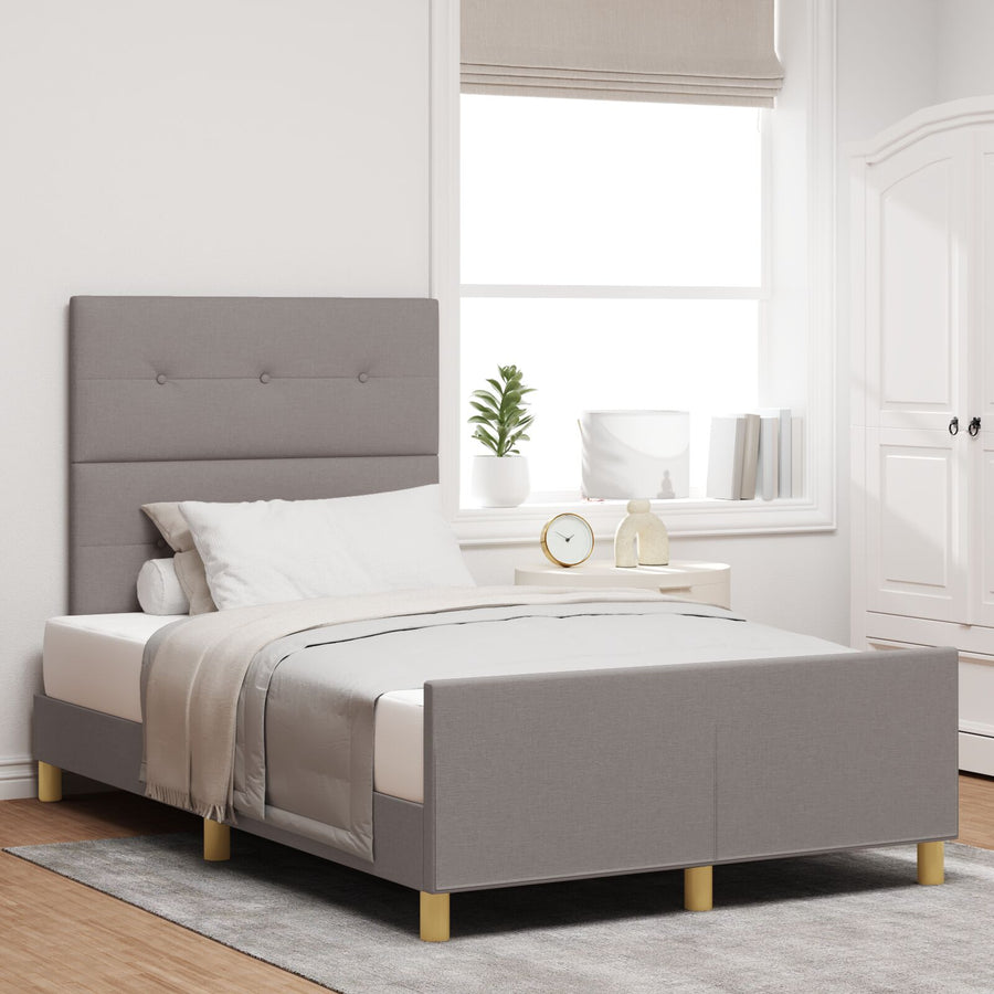 Bed Frame Taupe 120X200 Cm Stoffen Crème
