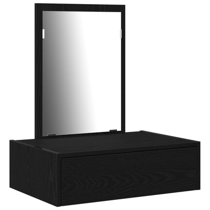Wandkaptafel 60 x 40 x 70 cm Zwart eiken zonder LED