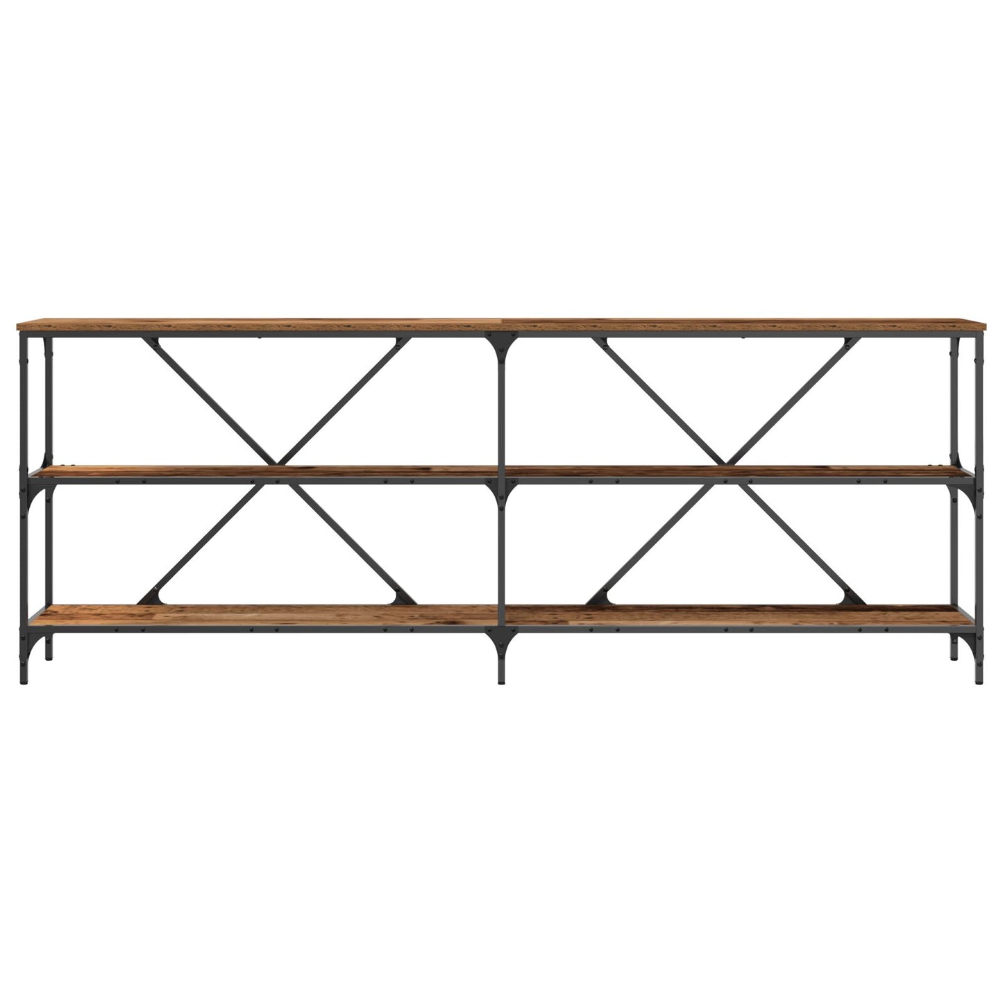 Console Tafel Oud Hout 200X30X75 Cm Engineered Hout En Staal