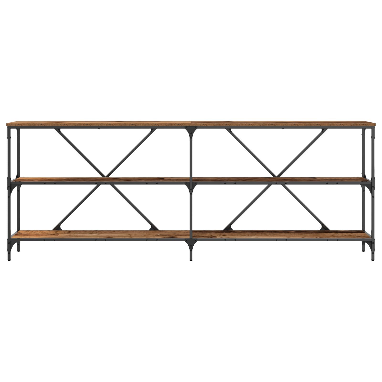 Console Tafel Oud Hout 200X30X75 Cm Engineered Hout En Staal