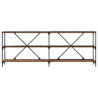 Console Tafel Oud Hout 200X30X75 Cm Engineered Hout En Staal