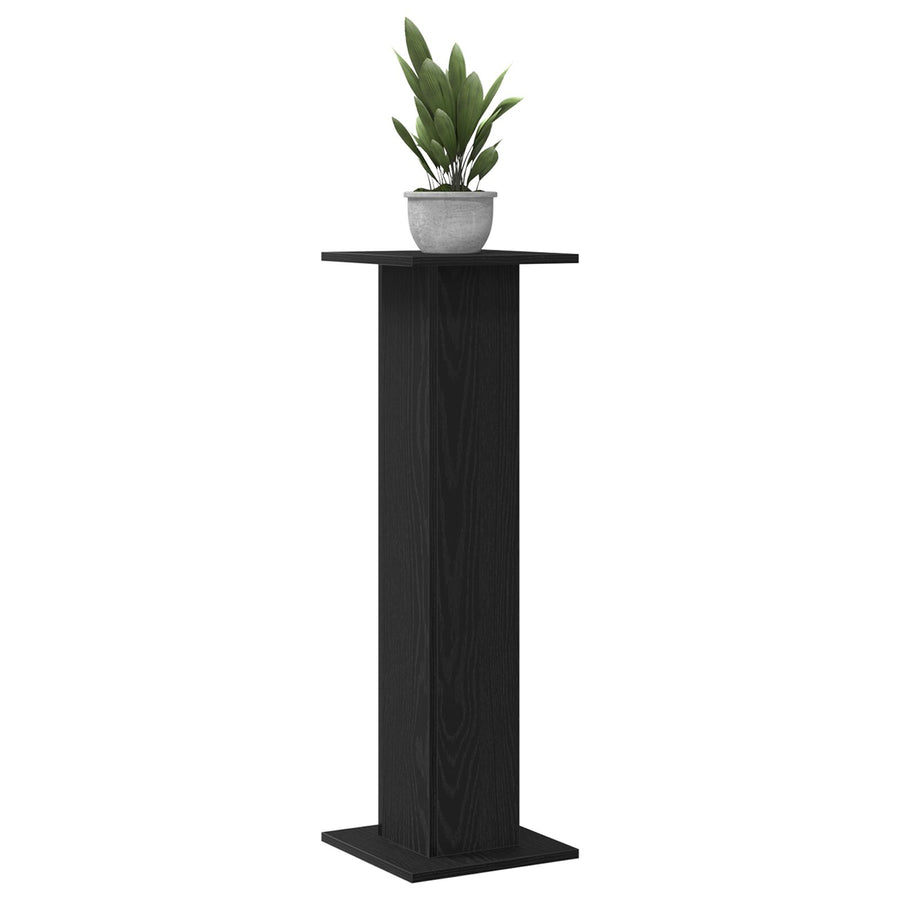 Plantstandaard 2 Stuks Bewerkt Hout 30 x 30 x 95 cm Zwart Eiken