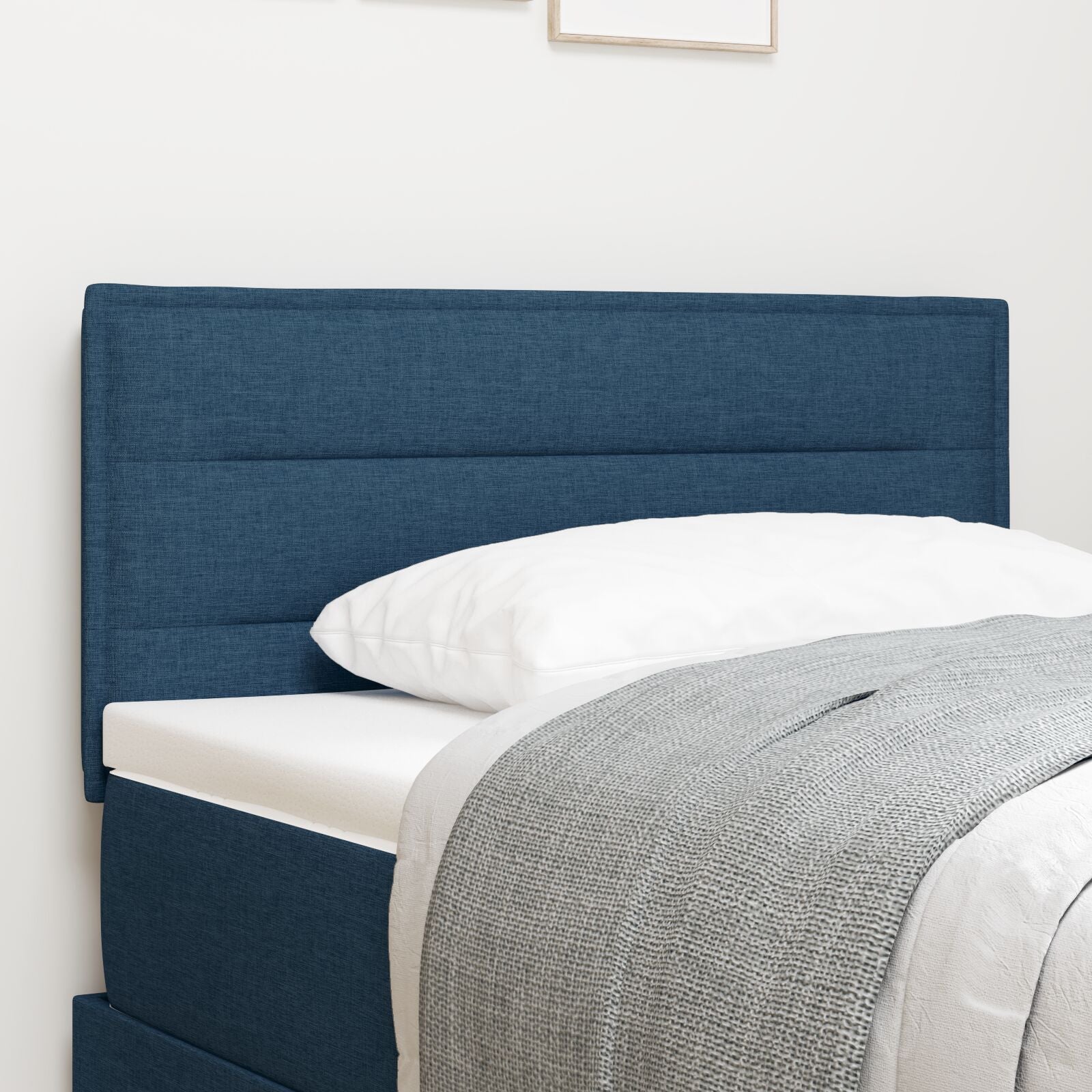 Hoofdbord Lijnen Design Stof Blauw 90 cm Laag hoofdbord