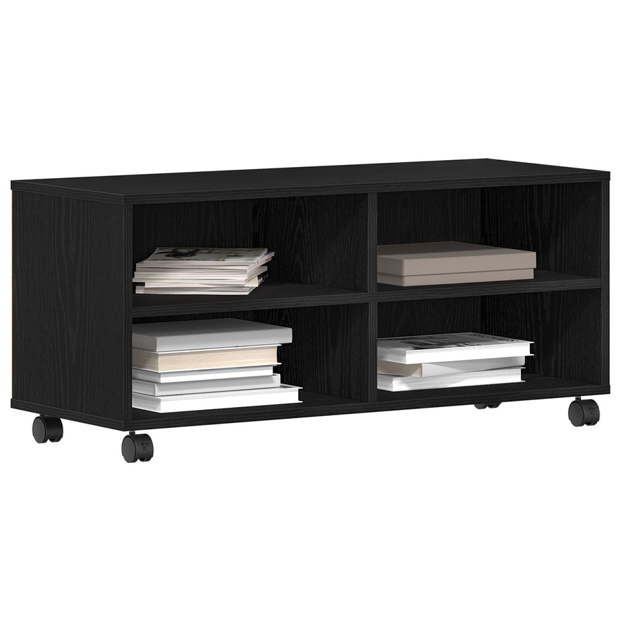 Tv Kast Zwart 90X35X35 Cm Geengineerd Hout Zwart eiken