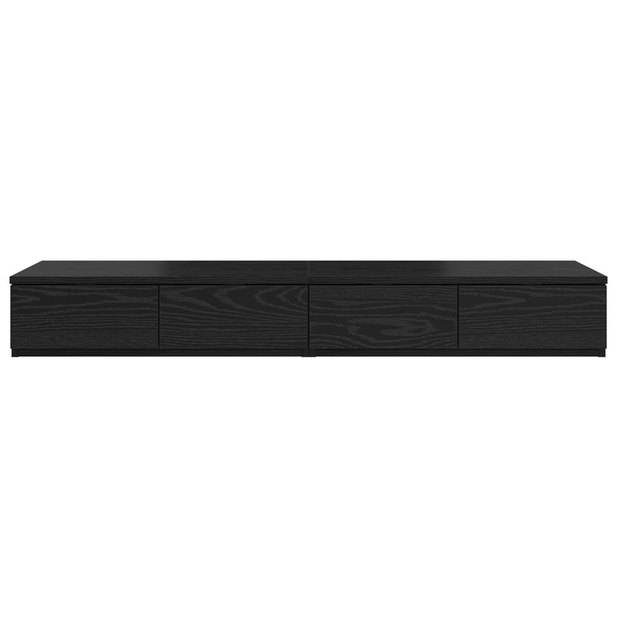 Bed Lades Zwart Gefabriceerd Hout Zwart eiken 120 x 36.5 x 16.5 cm
