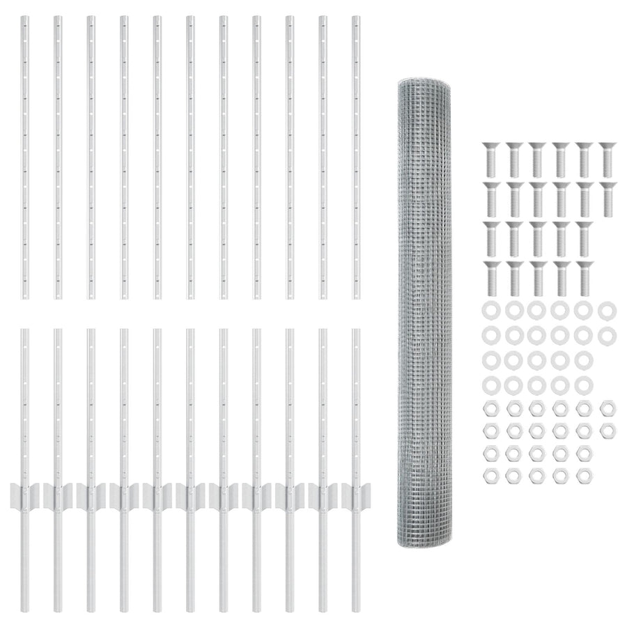 Gegastificeerd Draadhek Met 22 U Palen Zilver 1X25 M Staal