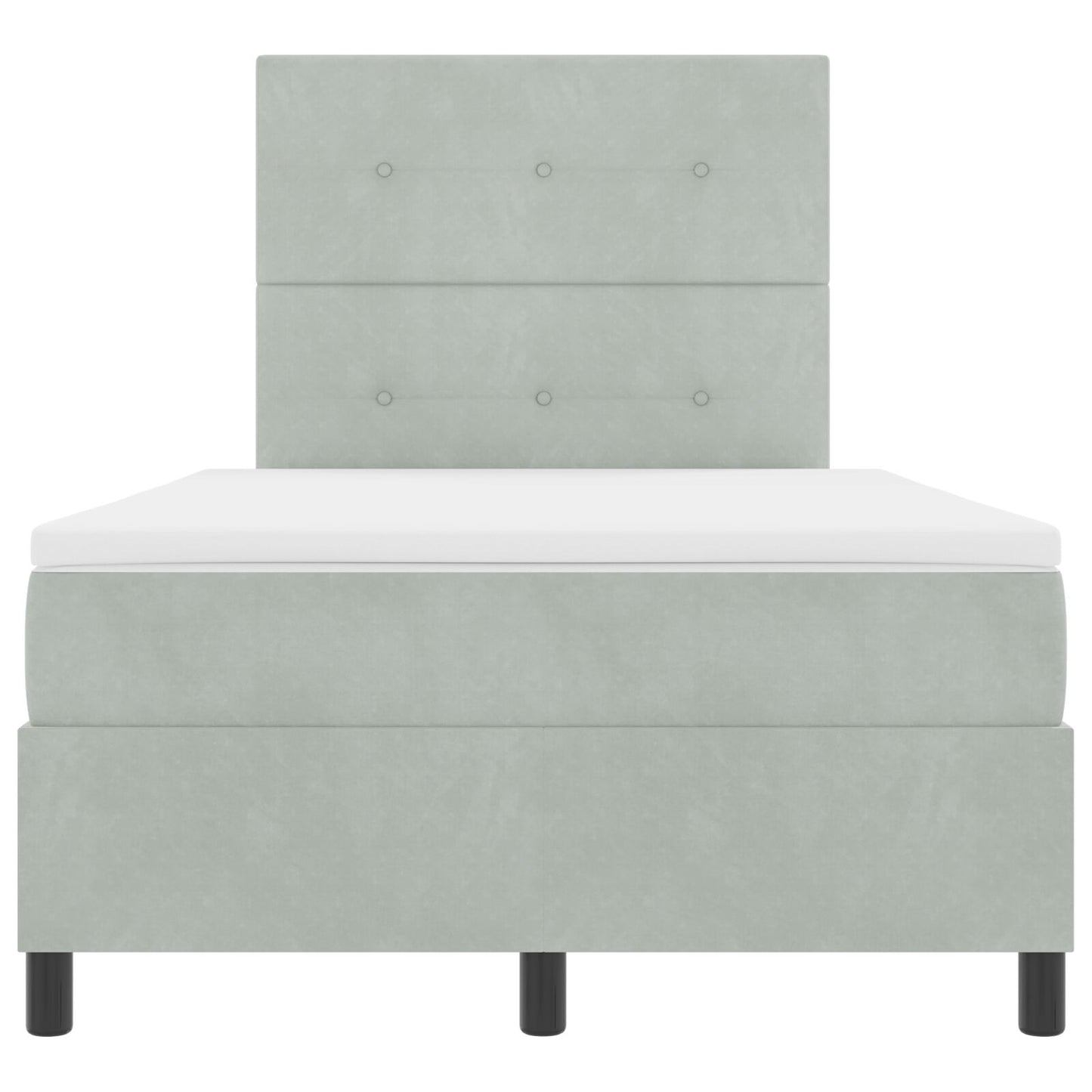 Boxspring Bed Met Matras Lichtgrijs 120X200 Cm Fluweel Blauw