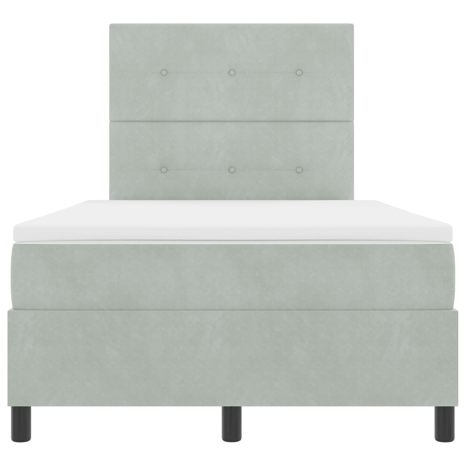 Boxspring Bed Met Matras Lichtgrijs 120X200 Cm Fluweel Blauw