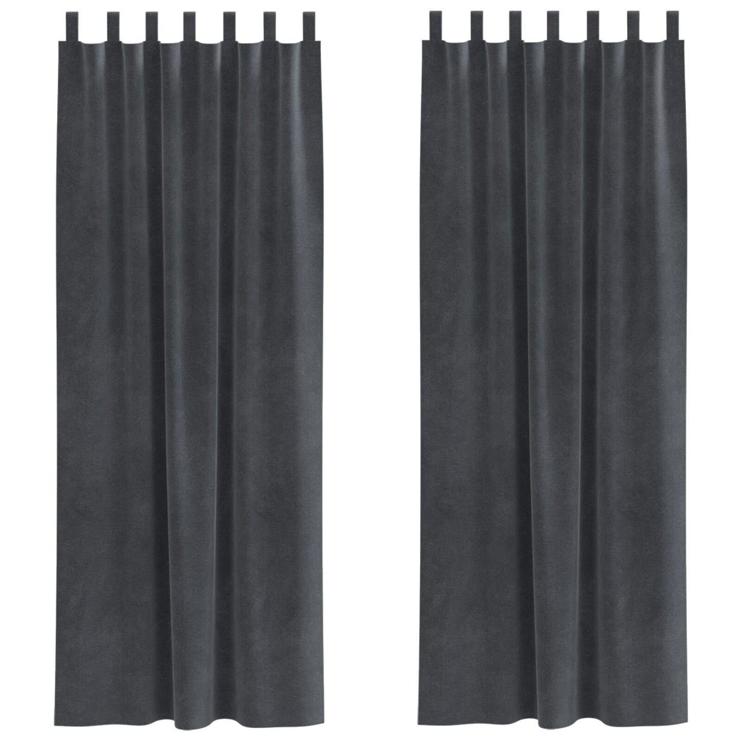 Zware Gordijnen Met Hanglussen 2 Stuks Velours Lichtgrijs 140 x 225 cm met ophanglussen
