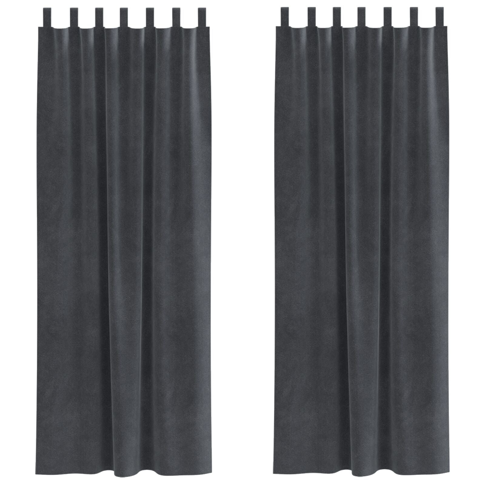 Zware Gordijnen Met Hanglussen 2 Stuks Velours Lichtgrijs 140 x 225 cm met ophanglussen