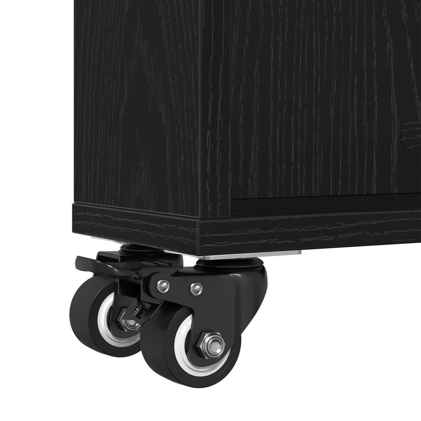 Smalle Opbergtrolley Zwart Eiken 48X13X68 Cm Gelaagd Hout