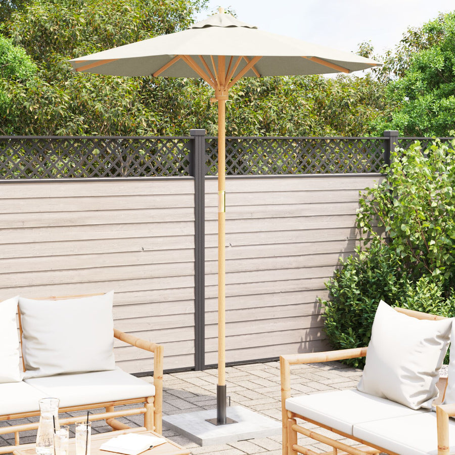 Tuinparasol 180X230 Cm Bamboe 180 x 180 x 230 cm Crème Wit