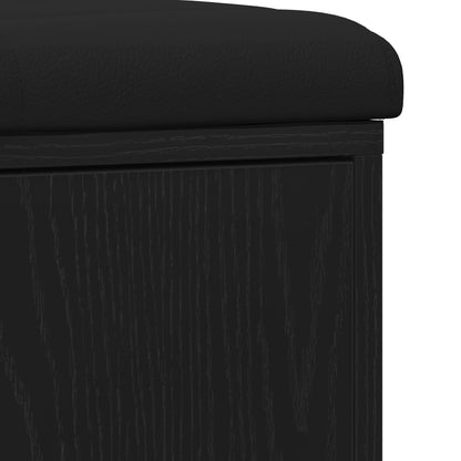 Opbergbank Zwart Eikenhout 100X30X48 Cm Geengineerd Hout