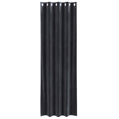 Blackout Gordijnen 2 Stuks Fluweel Donkergrijs 140 x 225 cm met oogjes