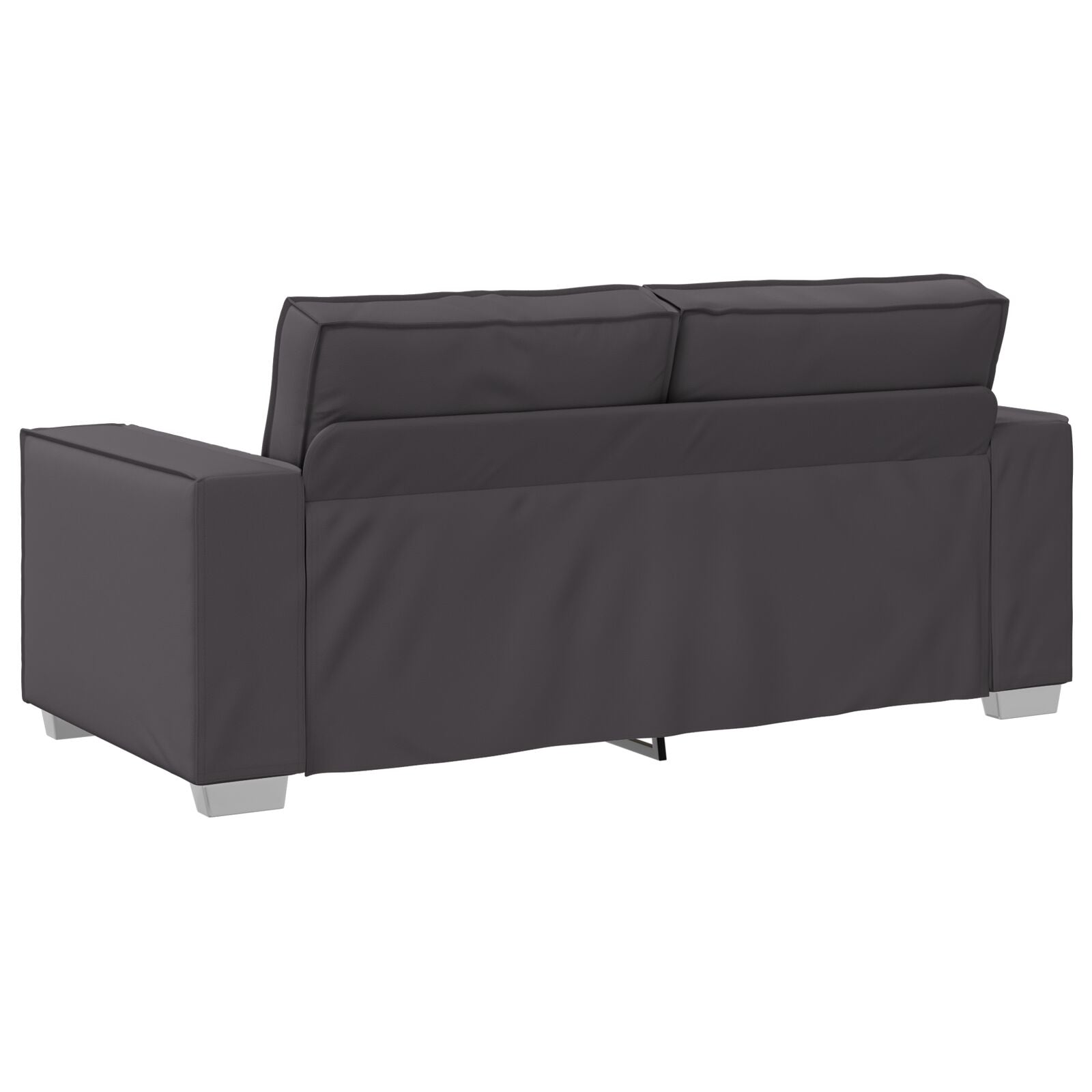 Love Seat Bank Faux Leer Grijs 140 cm
