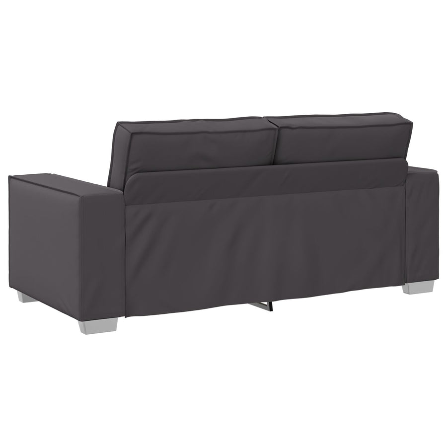 Love Seat Bank Faux Leer Grijs 140 cm