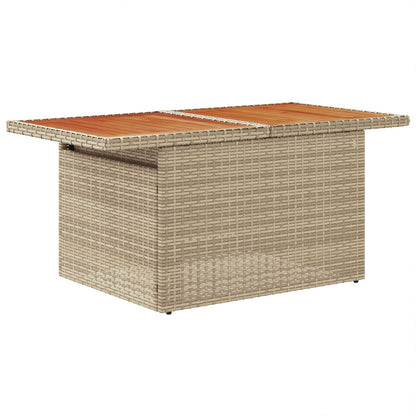 9-Delige Tuin Dining Set Met Kussens Beige Poly Rattan Acacia Wit