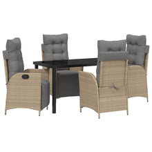 5-Delige Tuin Eettafel Set Beige Poly Rattan