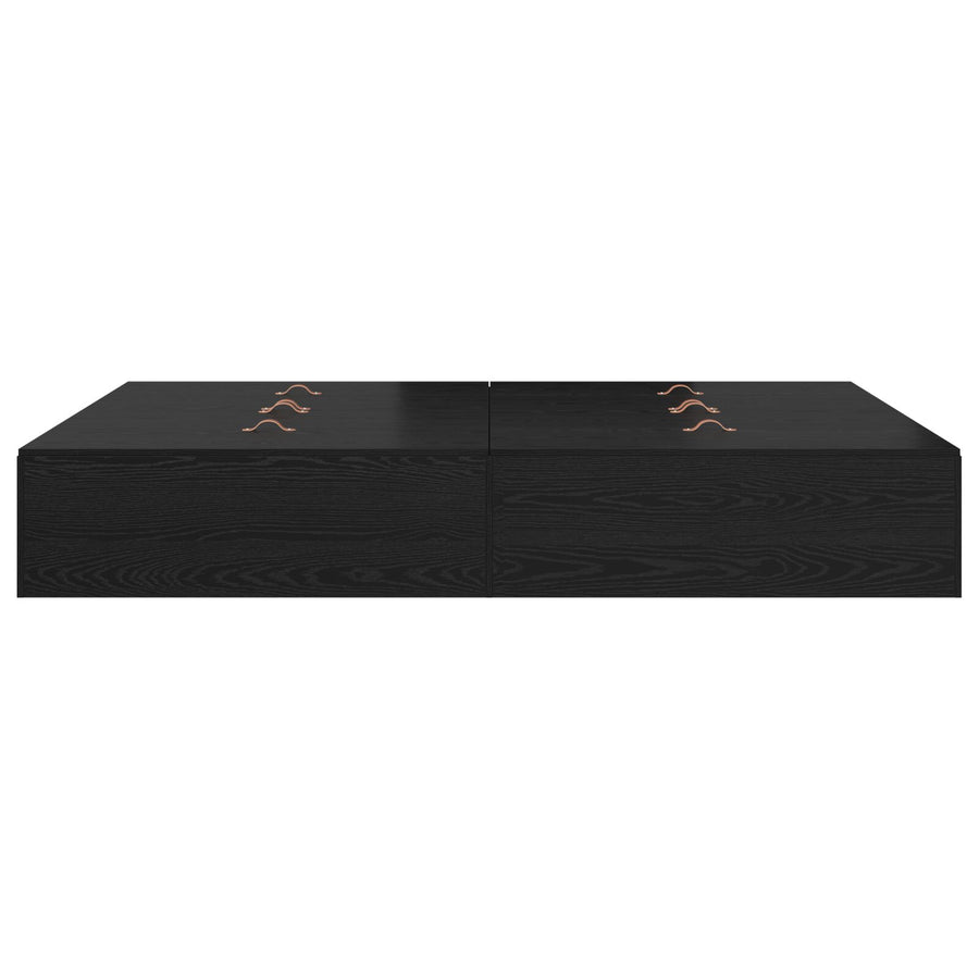 Bed Met Opslag Houtcomposiet Volledig/Tweepersoons Zwart Eiken 135 x 190 cm