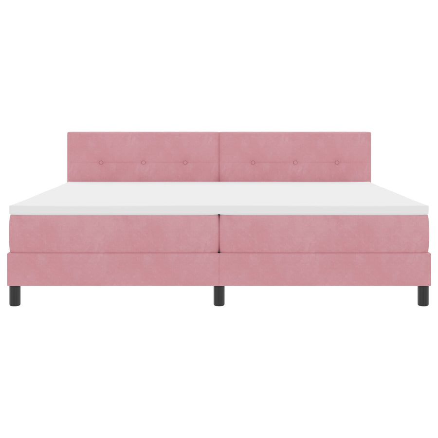 Boxspringbed Met Matras Roze 200X200 Cm Fluweel Blauw