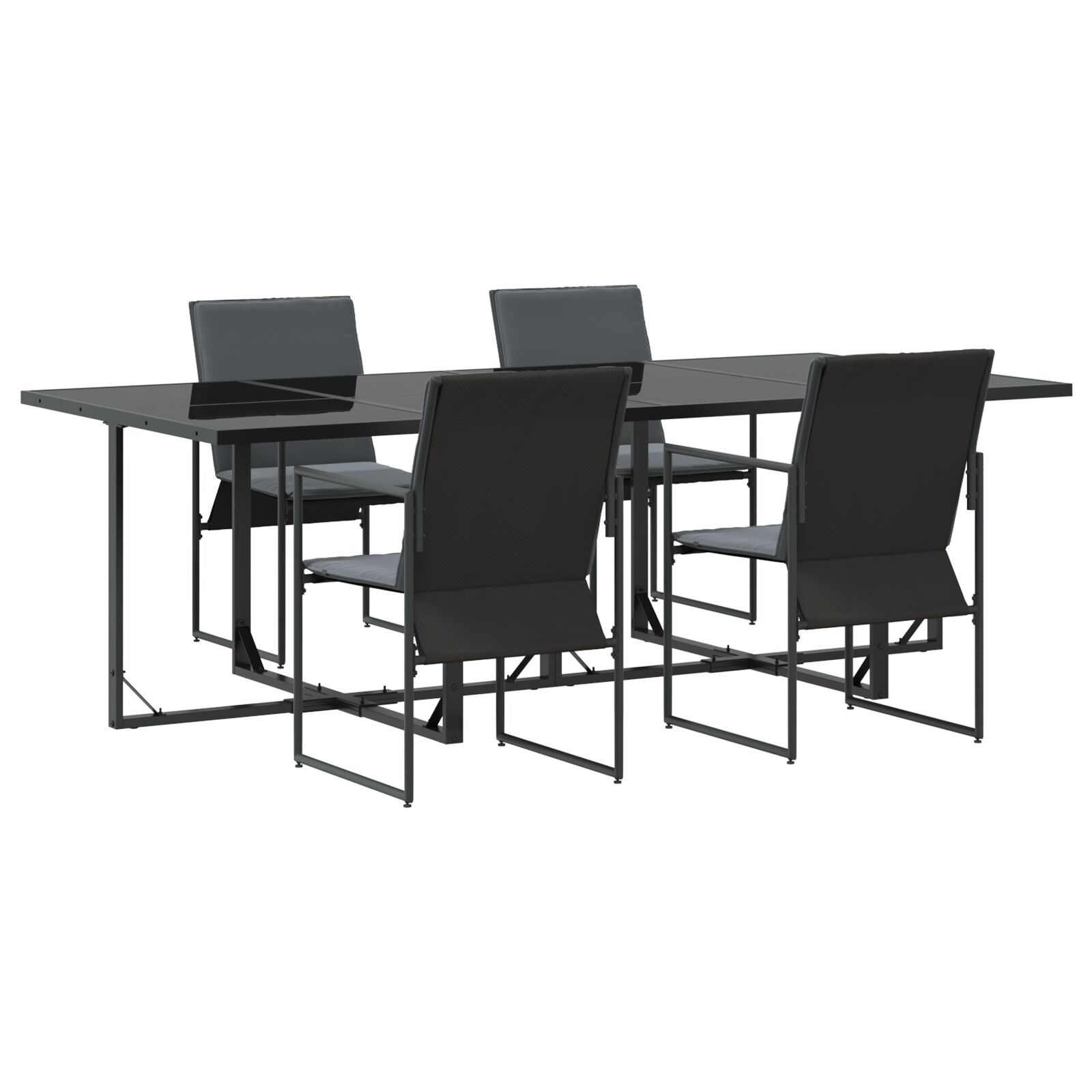 6-Delige Tuin Eettafel Set Met Kussens Staal En Textilene