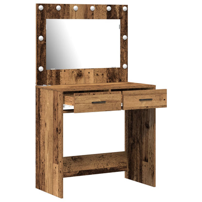 Kaptafel Met Led Lichten Oude Hout Rustiek hout 78,5 x 41 x 135 cm