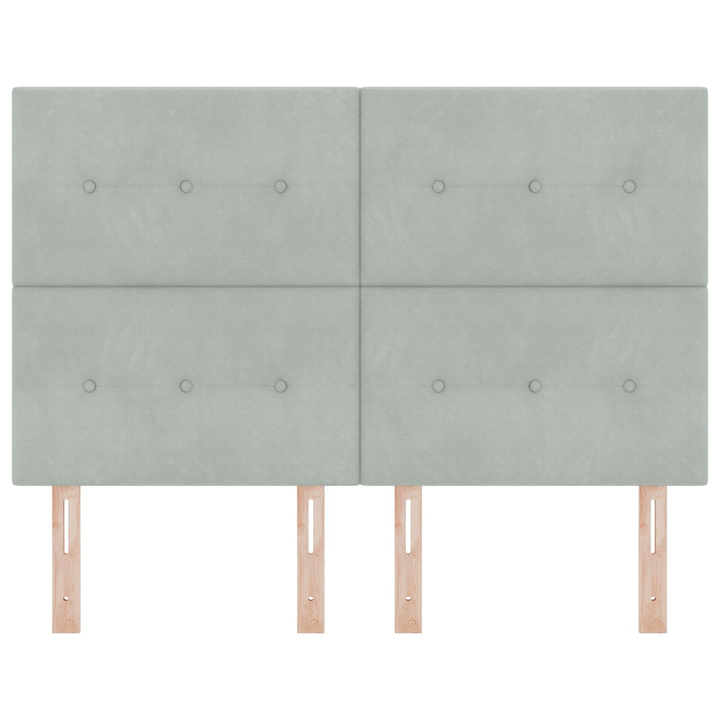 Hoofdbord Knop Geplooid Velours Lichtgrijs 160 cm Hoog hoofdbord