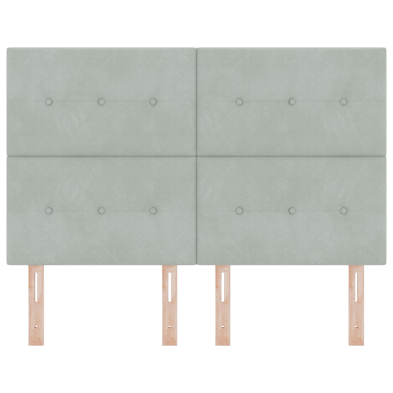 Hoofdbord Knop Geplooid Velours Lichtgrijs 160 cm Hoog hoofdbord