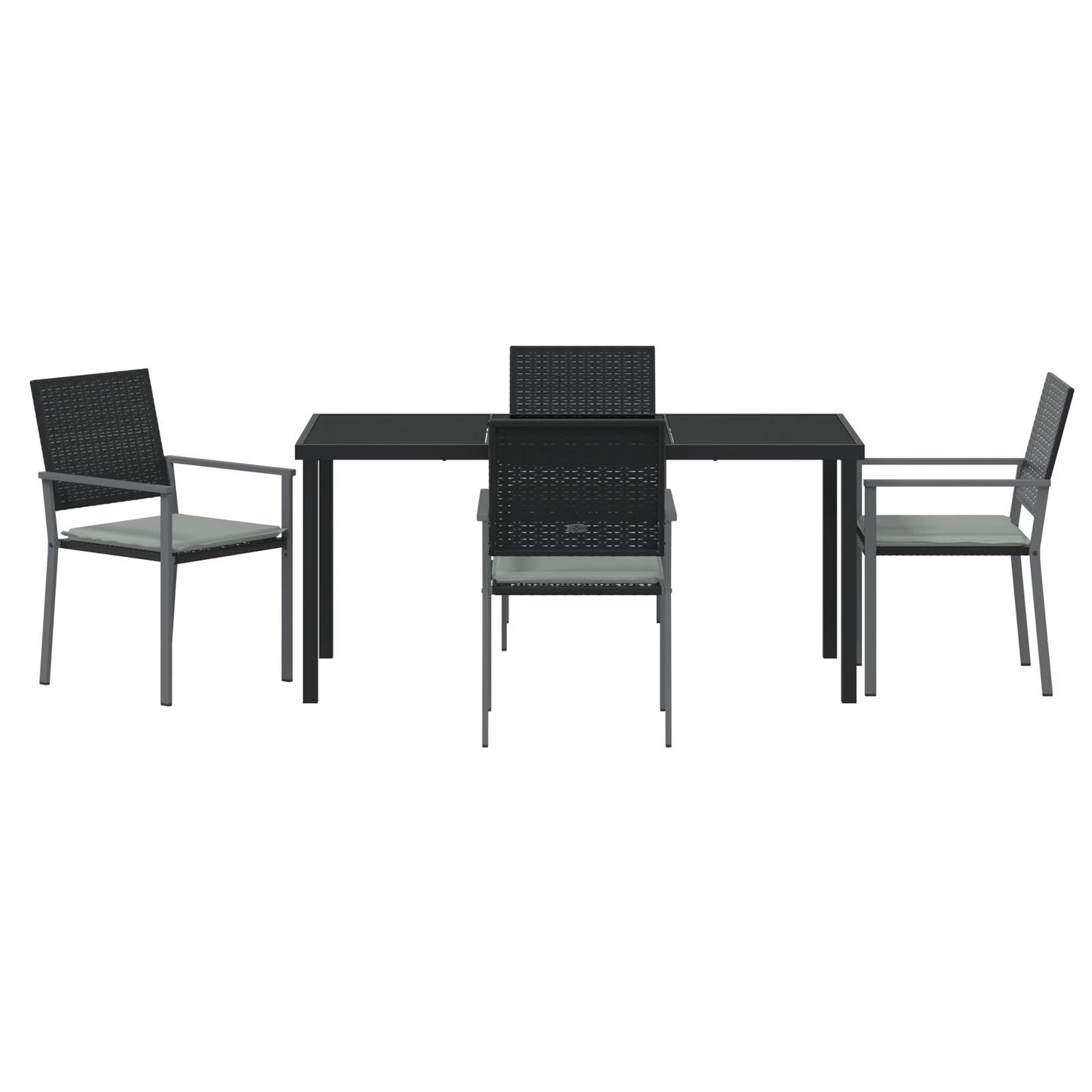Set Van 3 Zwart Pe Rattan 54X62,5X89 Cm Duurzaam Tuinstoel