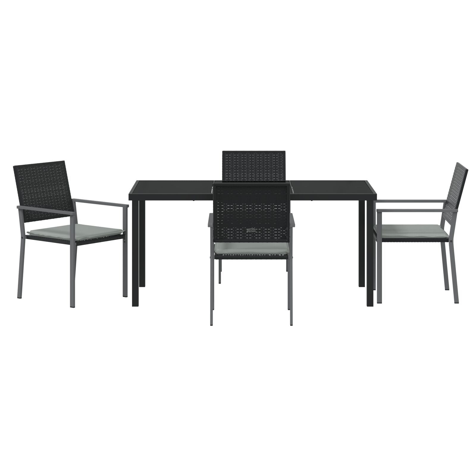 Set Van 3 Zwart Pe Rattan 54X62,5X89 Cm Duurzaam Tuinstoel