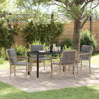 Tuinstoelenset polyrattan beige 4 personen