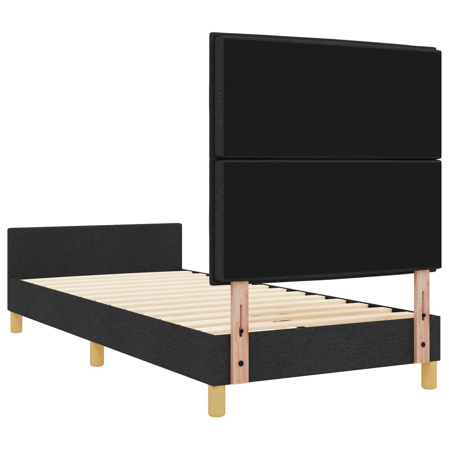 Bedframe Zwart 90X200 Cm Stof Crème