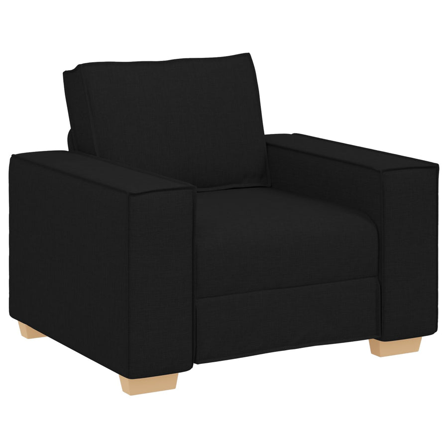 3-Delige Sofaset Met Kussens E Stof Zwart