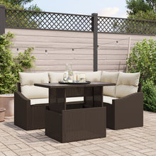 Tuin Sofa Set Set Van 5 Bruin Rattan Tuin Hoek Sofa Rechthoekig