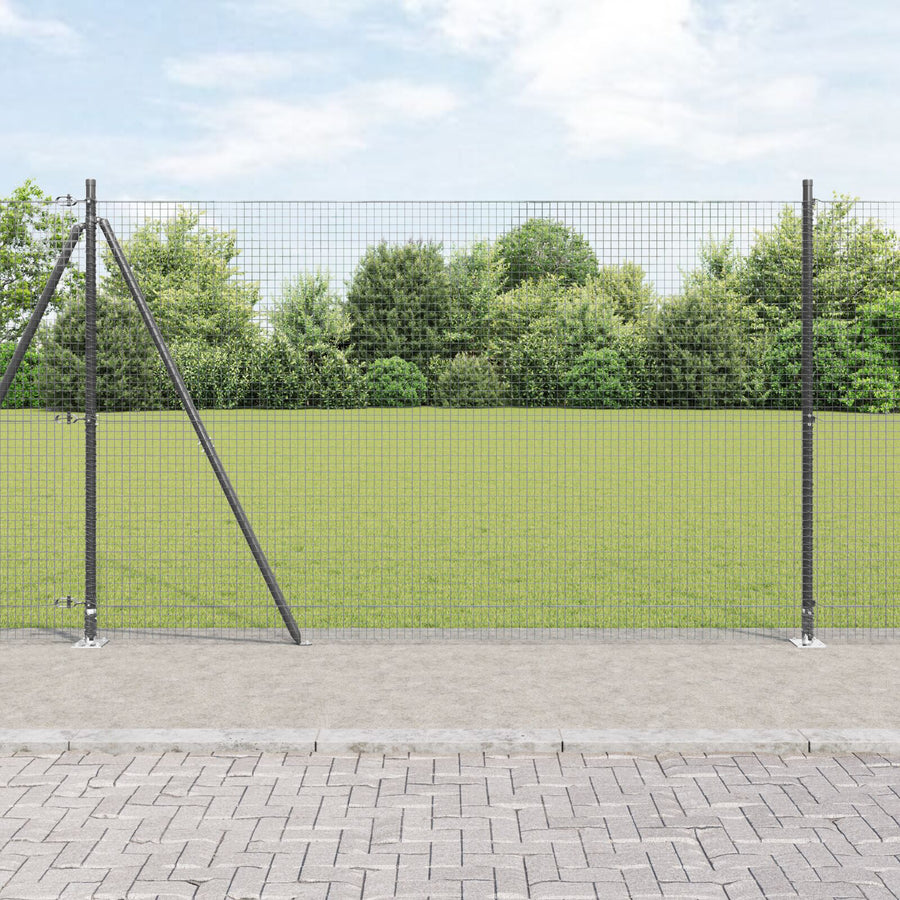 Fence Post Set Set Van 2 Grijs Gegalvaniseerd Staal 10 X 1.5 M Gegalvaniseerd Staal