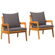 Tuinstoelen 2 Stuks 59,5 X 65 X 71,5 Cm Massief Acaciahout Anthraciet 2x stoel