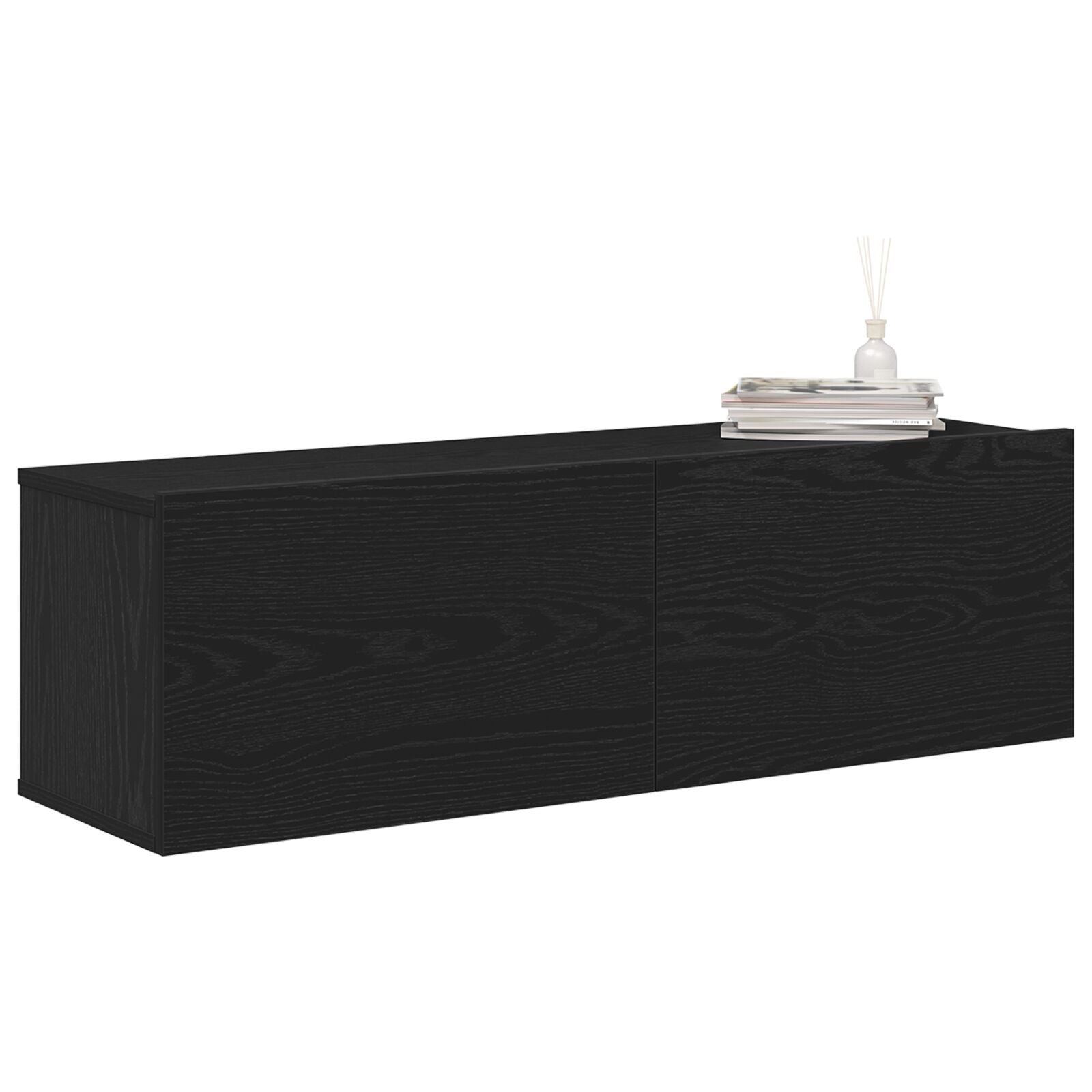 Tv-Kasten 2 Stuks Zwart Eiken 100X30X30 Cm Bewerkt Hout