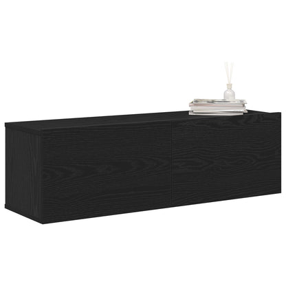 Tv-Kasten 2 Stuks Zwart Eiken 100X30X30 Cm Bewerkt Hout