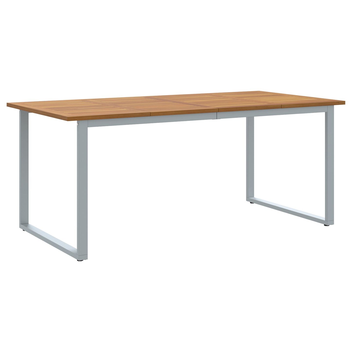 Tuin Eettafel Staal En Massief Acaciahout 180 x 90 x 75 cm Overhangend ontwerp